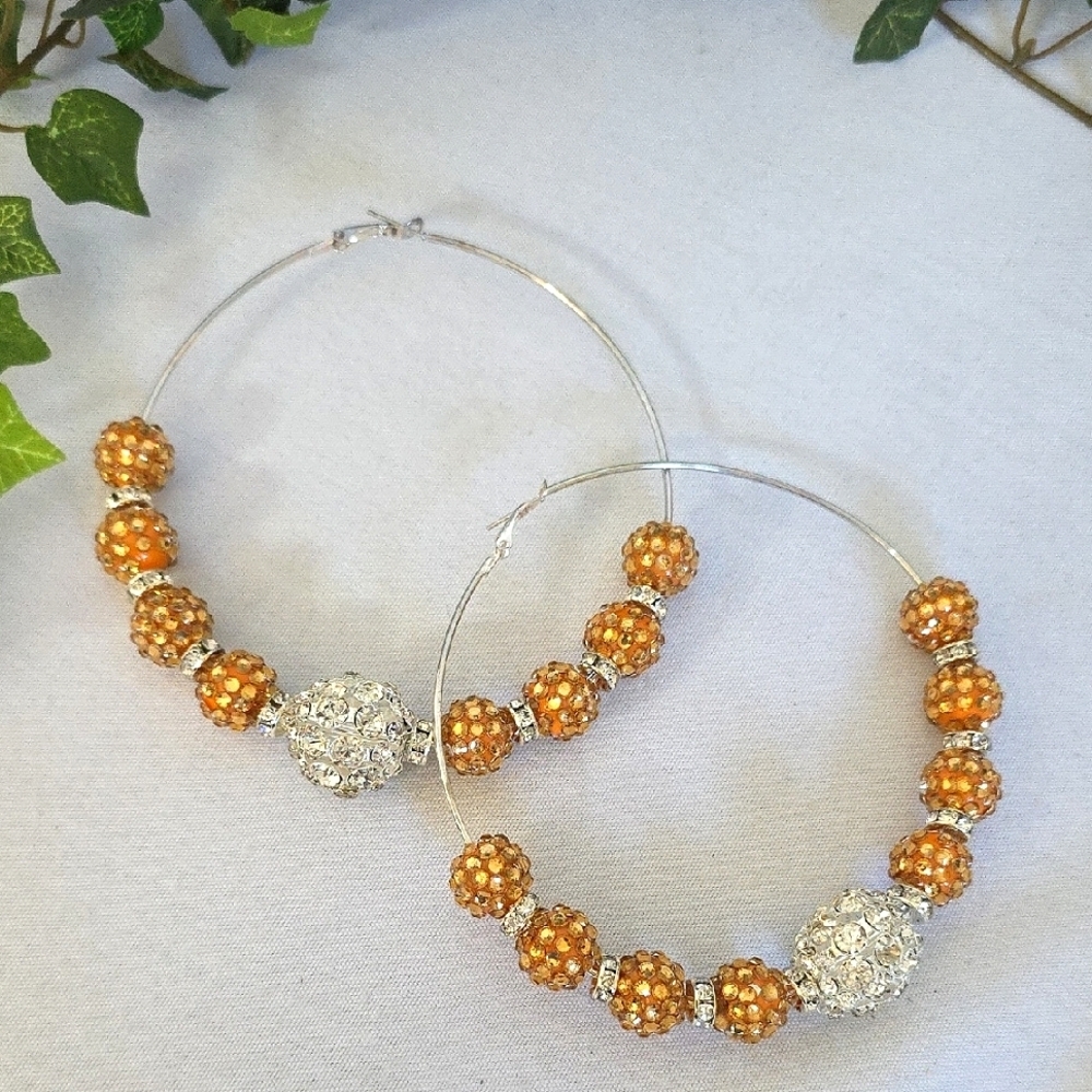 XL Statement Disco Ball Hoop Earrings
